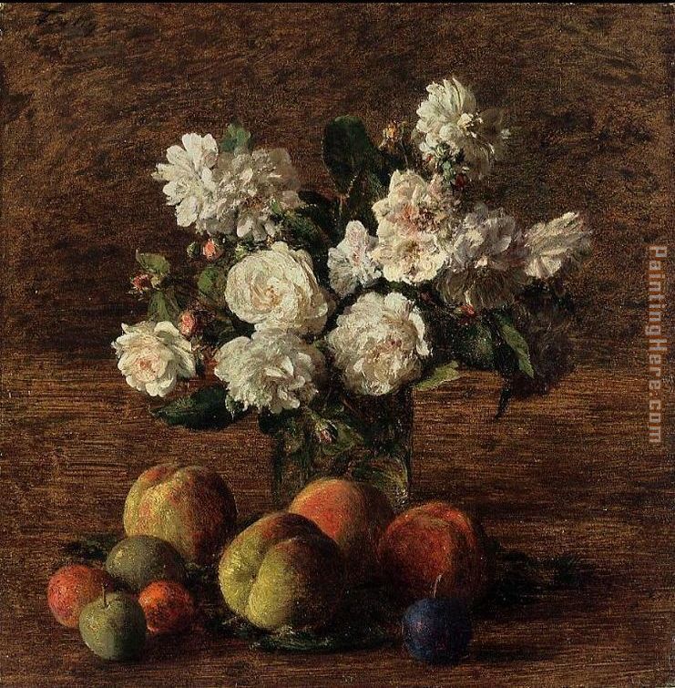 Still Life Roses and Fruit